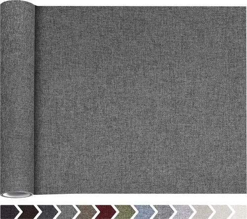 Vista 120 de KING MOUNTAIN Parches de reparación de lino fino, tela autoadhesiva, 8 x 11 pulgadas, 2 unidades, multicolor, para sofá (negro carbón)