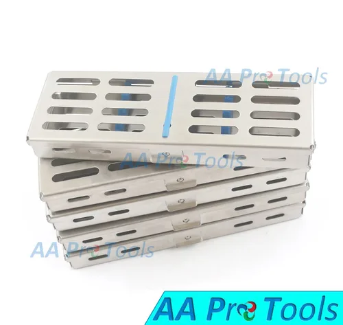 Vista 2 de Bandeja de Dental esterilización autoclave Cassette rack caja de acero inoxidable de grado AA Pro – Juego de 5 cada alemán para 5 Instrumentos a +