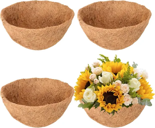 Vista 11 de Legigo Paquete de 3 cestas colgantes de 8 pulgadas de repuesto para cestas colgantes de coco, 100% natural, redondas, de fibra de coco y coco