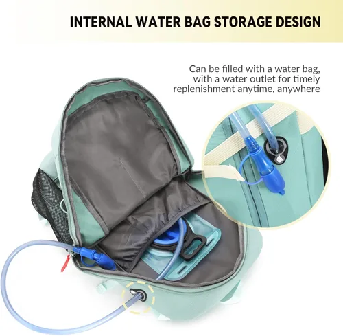 Vista 6 de Bseash Mochila impermeable de 40L para senderismo y campamento con cubierta para lluvia, bolsa de viaje deportiva al aire libre, mochila de día