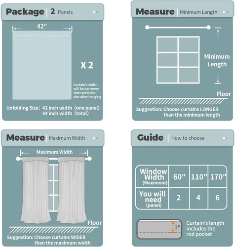 Vista 6 de BGment - Cortinas opacas para niños para dormitorio, cortinas de oscurecimiento con bolsillo para varilla, cortinas de aislamiento térmico para Gris