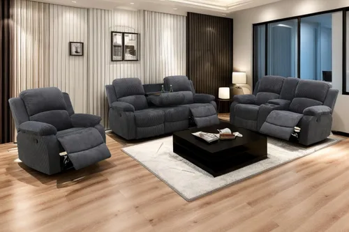 Vista 28 de A Ainehome Juego de Muebles de Sala de Estar de Cuero Reclinable Juego de Sofá Sillón Loveseat Juego de Muebles Sofá para Sala de Estar/Espacio