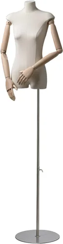 Vista 7 de Adjustable Female Mannequin Dress Form 52"-76" with Sturdy Metal Base - Ideal for Sewing, Clothing Display, Jewelry Shops, Retail Stores - Versatile