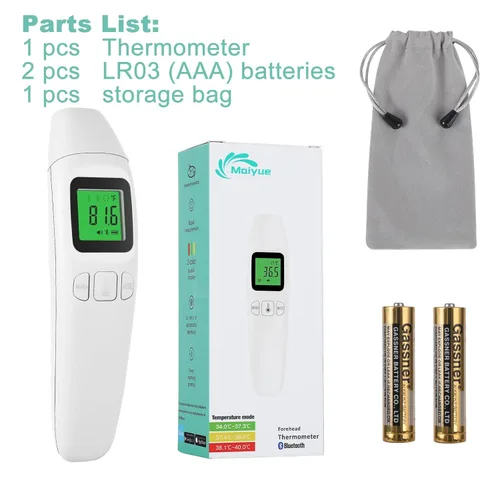 Vista 7 de Termómetro de frente Bluetooth para adultos y niños, conexión inalámbrica (iOS y Android), termómetro para teléfono inteligente, aplicación