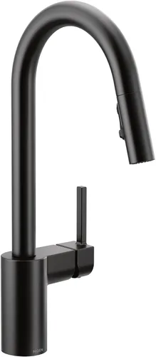 Vista 26 de Moen Align 5923BLS Grifo de cocina desplegable con resorte de una sola manija de acero inoxidable con aerosol desplegable y Power Boost, grifo