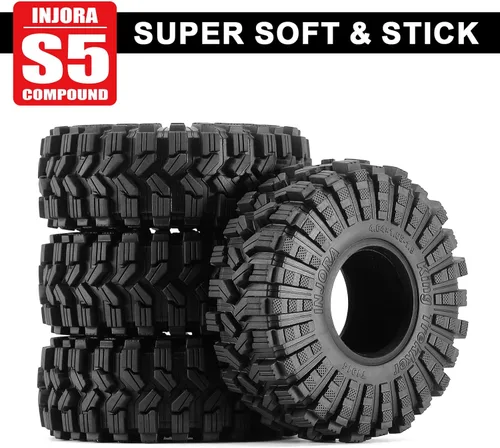 Vista 3 de INJORA King Trekker 1.9" S5 Neumáticos Todo Terreno para 1/10 RC Crawler Mejora (118 * 42mm)