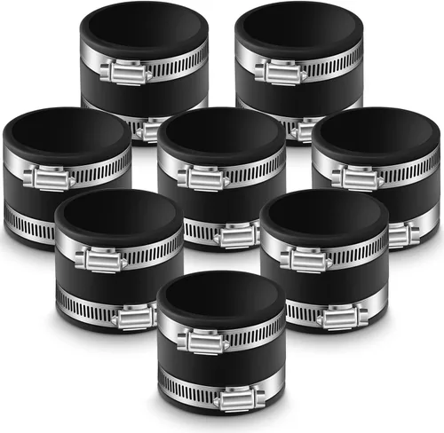 Vista 11 de Minatee 2 manguitos flexibles de control de polvo de 2-1/2 pulgadas con abrazaderas de manguera de acero inoxidable, acoplamiento flexible de PVC