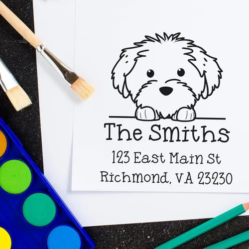 Vista 14 de Sello de alta calidad para cachorros Airedale Terrier – Sello de dirección personalizado – Ideal para los amantes de los perros – Elección de 5
