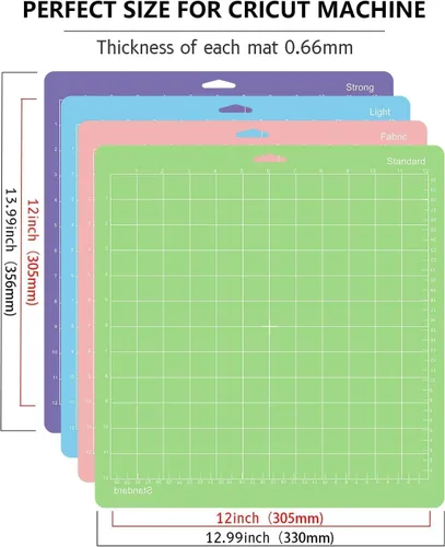 Vista 3 de Gwybkq Paquete de 4 alfombrillas de corte de 12 x 12 pulgadas, compatibles con Cricut Explore One/Air/Air 2/Maker 3/Maker accesorios de repuesto