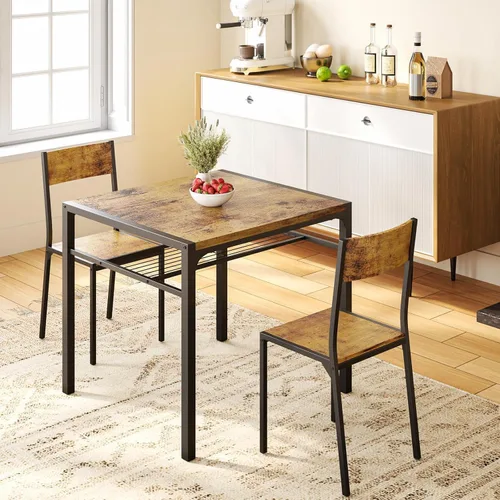 Vista 18 de Gizoon Juego de mesa de comedor para 2, mesa de cocina de 3 piezas con 2 sillas para espacios pequeños, apartamento, cocina, comedor, ahorro