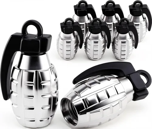 Vista 56 de 6 piezas tapas de válvula de neumático, cubiertas universales de válvula de neumático de aleación de aluminio para automóviles, camiones, SUV, Negro