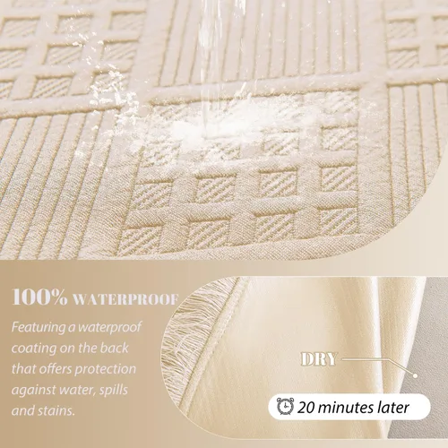 Vista 2 de Fundas impermeables para sofá seccional, funda de sofá esquinero en forma de L, manta para perros y mascotas, lavable, diseño jacquard acolchado