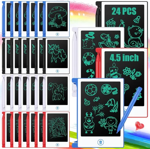 Vista 9 de Zhehao Paquete de 24 Tabletas de Escritura LCD Mini para Niños de 4.5 Pulgadas Tablero de Garabatos a Granel Borrable Reutilizable Almohadilla