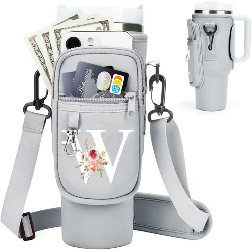 Vista 118 de Initial Water Bottle Holder with Strap for Stanley Cup Accessories 40 oz Tumbler/Simple Modern Tumbler Bag, Water Bottle Carrier Bag with Strap for