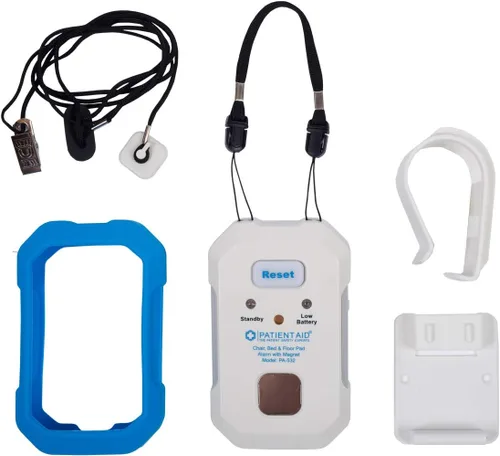 Vista 4 de Patient Aid Alarma avanzada para cama y suelo con cable de tracción magnético, almohadilla inferior de 10 x 30 pulgadas con alarma de sensor