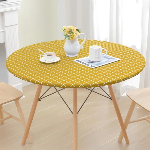 Vista 182 de Mantel rectangular, manteles de plástico elásticos ajustables con parte trasera de franela para mesas de 4 pies, manteles de vinilo impermeables