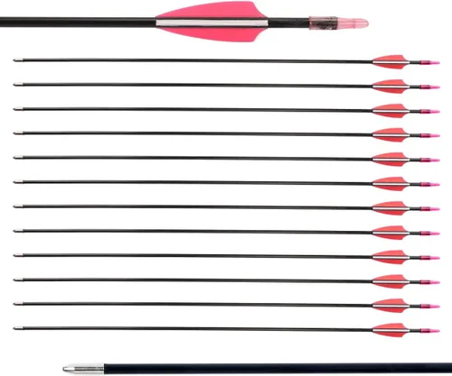 Vista 5 de LWANO Flechas de fibra de vidrio de 28" - Flechas de práctica de arquería con puntas rombas y eje duradero para niños, jóvenes, principiantes