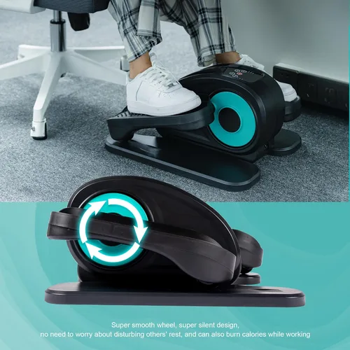 Vista 8 de Tappio Elíptica para debajo del escritorio, ejercitador eléctrico de pedales, elíptica sentada totalmente montada, compacta y portátil con control