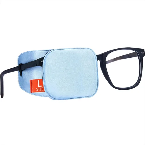 Vista 20 de Parche de ojo de seda Astropic para gafas de adultos y niños para cubrir cualquier ojo (Mediano, Violeta)