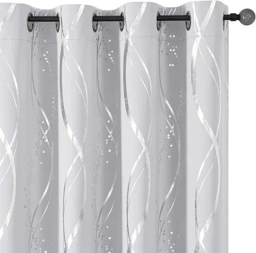 Vista 8 de BUHUA Juego de 2 paneles de cortinas opacas de 84 pulgadas de largo, cortinas de eficiencia energética y reducción de ruido para dormitorio