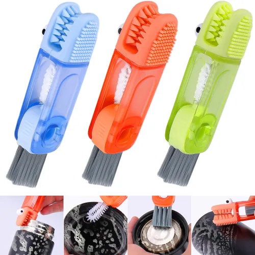 Vista 8 de XANGNIER Juego de cepillos de limpieza 3 en 1, cepillo multifuncional para limpiar la tapa de la botella de agua, paquete de 3 herramientas