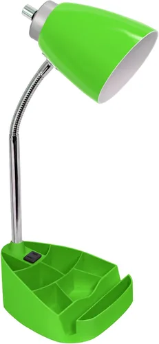 Vista 14 de Simple Designs LD1094-WHT - Lámpara de escritorio todo en uno de cuello de cisne de 18.5 pulgadas con soporte para iPad, soporte para libros