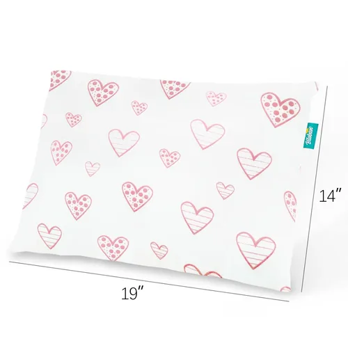 Vista 3 de Biloban Paquete de 2 fundas de almohada de algodón orgánico para niños pequeños, almohadas de 13 x 18 pulgadas o 14 x 19 pulgadas, funda de almohada