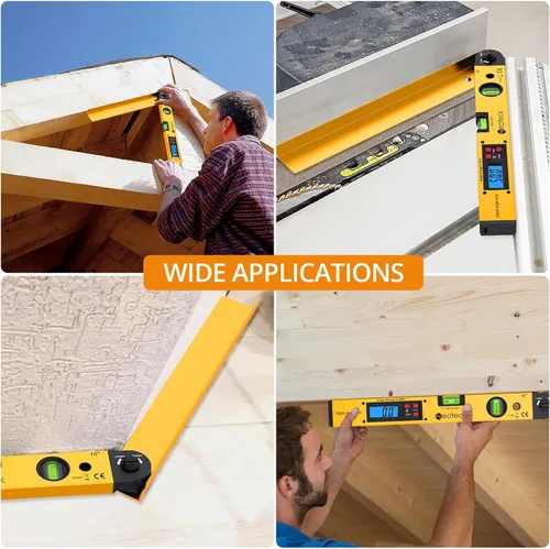 Vista 6 de Neoteck 225 ° 16 pulgadas Buscador de ángulo digital transportador de aluminio con retroiluminación LCD Herramienta de medición de ángulo digital