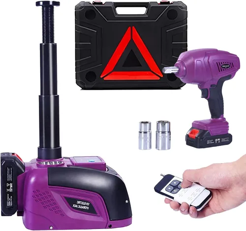 Vista 8 de ROGTZ Kit de gato hidráulico eléctrico para automóvil, 5 toneladas, 12 V, rango de elevación portátil de 17.7 pulgadas con bomba de inflado