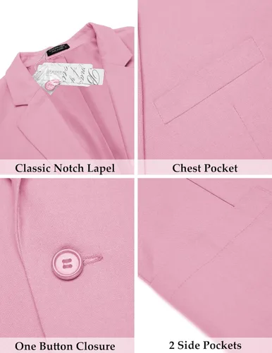 Vista 4 de COOFANDY Blazer casual de lino para hombre, ligero, ajuste regular, chaqueta deportiva con un botón