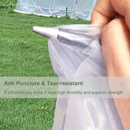 Vista 3 de Yowlieu Lámina de plástico transparente para invernaderos de 12 x 25 pies, 6 mil, resistente a los rayos UV, cubierta de plástico para invernaderos