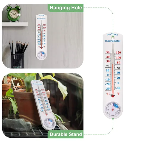 Vista 5 de Termómetro higrómetro para exteriores/interiores, medidor de humedad, termómetros, medidor de temperatura y humedad con Fahrenheit/Celsius ℉/℃