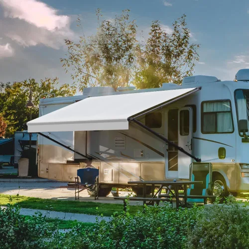 Vista 12 de Suncode Toldo para autocaravana para caravana, cámper y remolques de viaje, kit completo de toldo manual para caravana, toldo manual para cámper