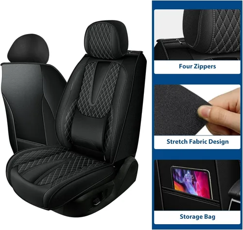 Vista 72 de Fundas de asiento para Toyota 4runner 2003-2025, fundas de asiento de automóvil de cuero impermeables, resistentes a los arañazos, fáciles