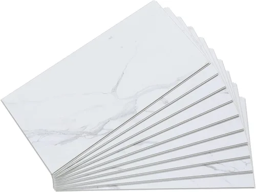 Vista 41 de Palisade Azulejos de Vinilo Entrelazados Impermeables para Pared/Salpicadero para Cocina o Baño en Pizarra Agrietada (Muestra de 4.5x11 pulgadas)