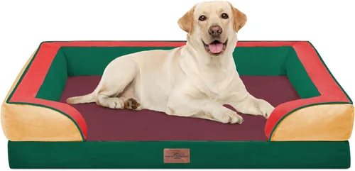 Vista 96 de Comfort Expression - Cama ortopédica para perros medianos de 30x20 pulgadas, cama impermeable de espuma de huevera para mascotas medianas
