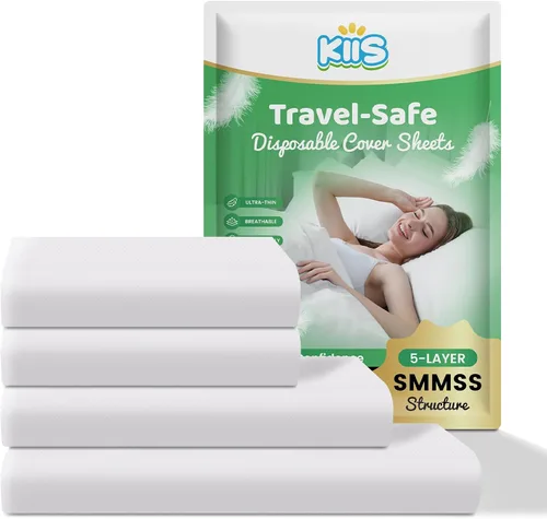 Vista 8 de KIIS Travel-Safe Fundas Protectoras Desechables para Viajes, Sábana de Cama Desechable, Funda de Edredón/Consolador Desechable, Fundas de Almohada
