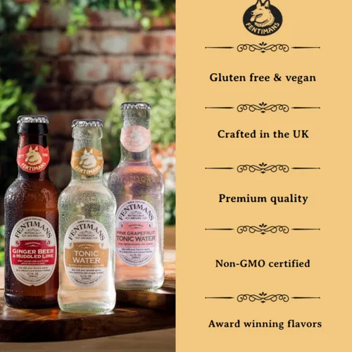 Vista 6 de Fentimans Sparkling Ginger Beer - Cerveza de jengibre sin alcohol, Ginger Ale hecha con raíz de jengibre natural, sin sabores ni conservantes