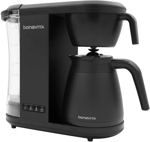 Vista 10 de Bonavita Enthusiast Cafetera de goteo de 8 tazas, para verter, máquina de café certificada SCA con jarra de vidrio, panel de acero inoxidable, Negro