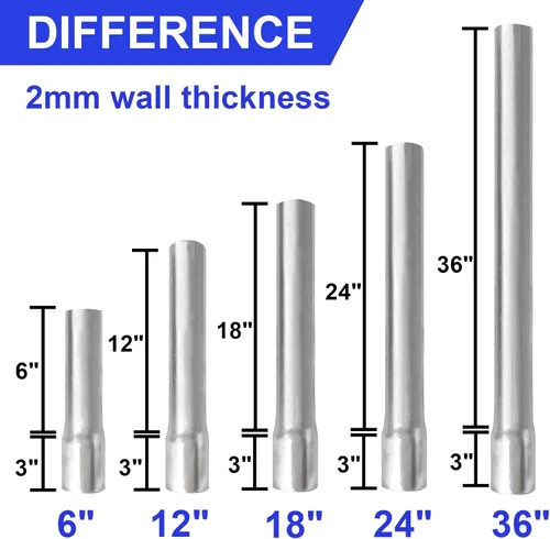 Vista 2 de Paquete de 2 extensores de poste de metal de diámetro exterior de 2-3/8 pulgadas, altura de extensión de poste de valla de 6 pulgadas, acero