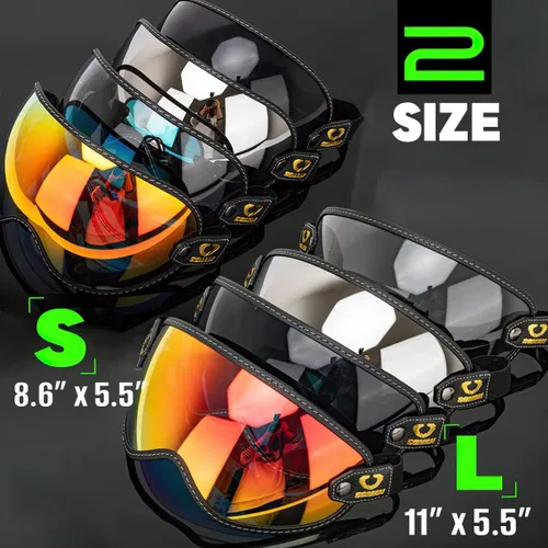 Vista 2 de Visor de burbuja para casco de motocicleta retro, lente de PC de repuesto para casco de motocicleta todoterreno Bell Moto-3