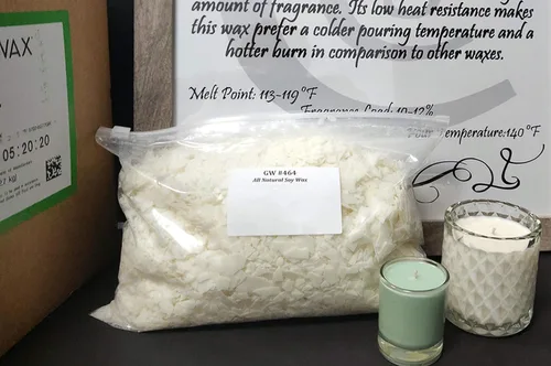 Vista 4 de 464 copos de cera de soja, cera de soja natural al por mayor para suministros de fabricación de velas (45 libras), blanco, GW-464