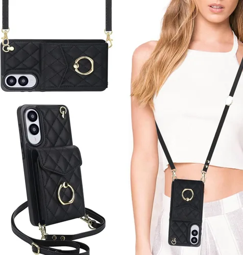 Vista 12 de QLTYPRI Funda tipo cartera cruzada para Samsung Galaxy A15 4G/5G, funda de piel sintética para teléfono con bloqueo RFID, ranuras para tarjetas