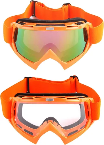 Gafas para Motocross MX BMX ATV, esquí y snowboard MX, Negro, azul, Lente transparente