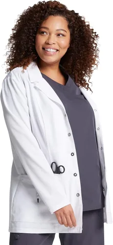 Vista 4 de Dickies Xtreme Stretch - Abrigos de laboratorio para mujer, 28 pulgadas, cierre frontal 82400