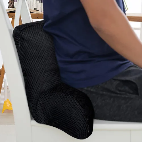 Vista 2 de Almohada de apoyo lumbar para silla de oficina, almohada de apoyo para el respaldo del asiento del automóvil, almohada de descanso para silla