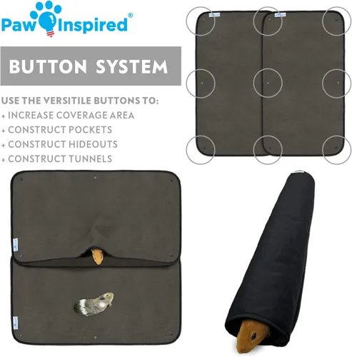 Vista 3 de Paw Inspired Forros lavables para jaulas de conejillos de indias Ropa de cama de forro polar para conejillos de indias, hurones, conejos, hámsters