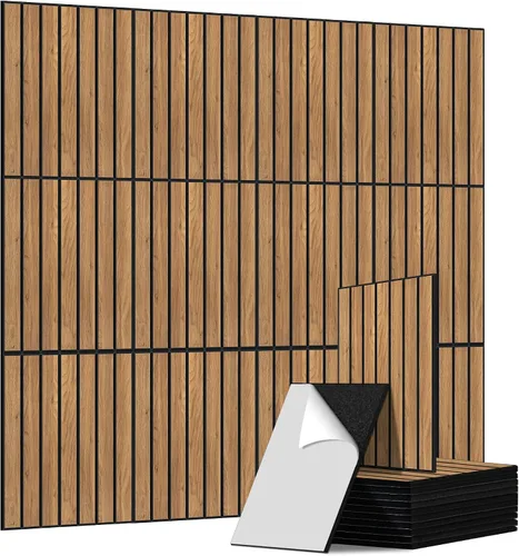 Vista 33 de Paneles acústicos de chapa de madera, paquete de 4 paneles de sonido de 47.2 x 23.6 pulgadas, paneles decorativos de madera grandes para pared