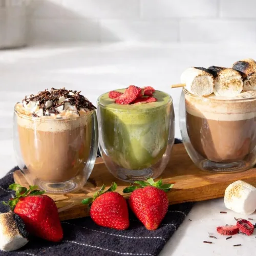 Vista 4 de Caffe D'Vita Mezcla de bebida de té verde matcha, polvo de té verde matcha japonés, sin gluten, baja en grasa, sin colesterol, sin aceites