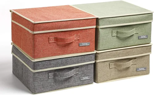 Vista 11 de YueYue - Cajas de almacenamiento de tela, Paquete de 4 piezas, paquete de 4